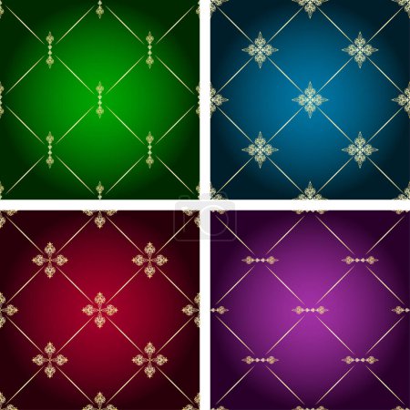 Illustration for Set of four colored abstract backgrounds - Royalty Free Image