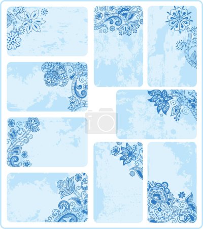 Téléchargez les illustrations : Set of floral backgrounds, textures - en licence libre de droit