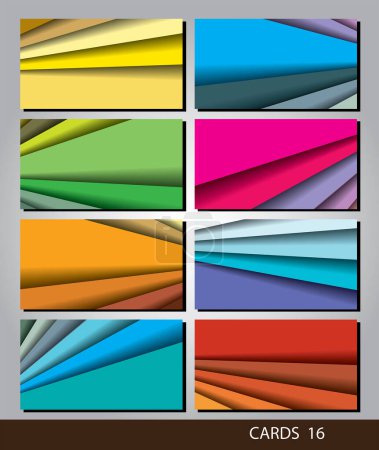 Ilustración de Colorido conjunto de tarjetas de visita - Imagen libre de derechos
