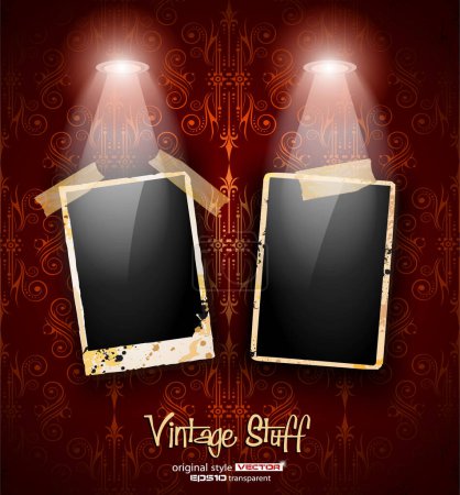 Illustration for Vector retro vintage background with frames. - Royalty Free Image