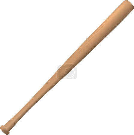 Illustration for Wooden baseball bat isolated on white background - Royalty Free Image