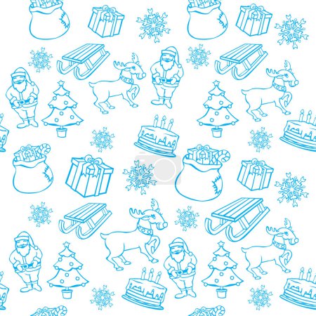 Illustration for Pattern with christmas symbols - Royalty Free Image