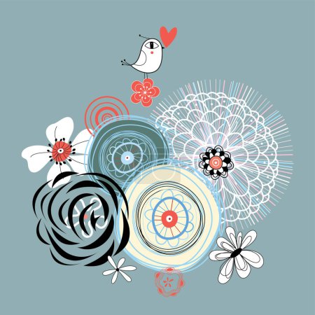Ilustración de Fondo floral creativo abstracto, ilustración vectorial - Imagen libre de derechos