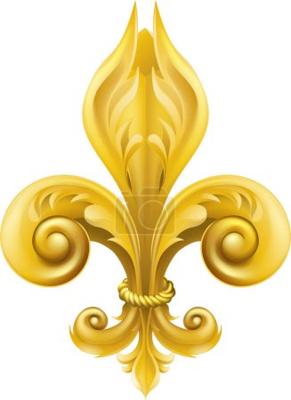 Ilustración de Ornamento dorado sobre un fondo blanco - Imagen libre de derechos