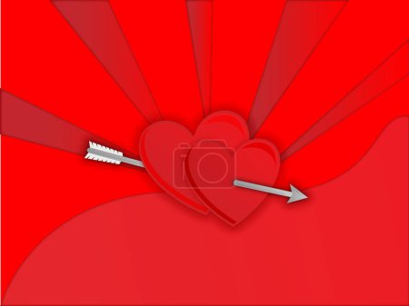 Illustration for Two hearts shot whit arrow - Royalty Free Image