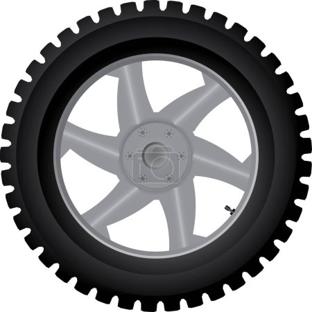 Ilustración de Neumático aislado sobre fondo blanco - Imagen libre de derechos