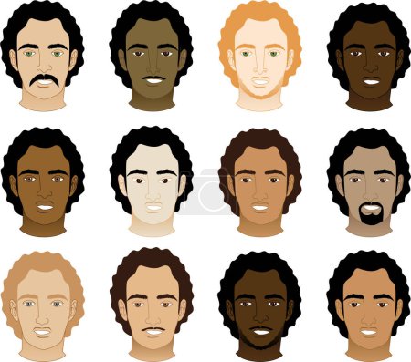 Illustration for Different types of men, vector illustration - Royalty Free Image