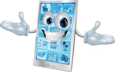 Illustration for 3 d rendered illustration of a cartoon character with display display - Royalty Free Image