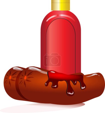 Illustration for Ketchup bottle, vector illustration - Royalty Free Image