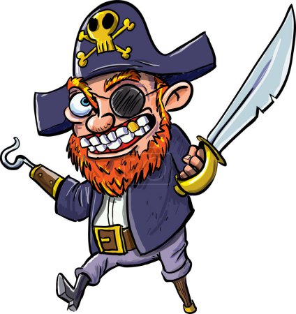 Ilustración de Pirata con una espada - Imagen libre de derechos