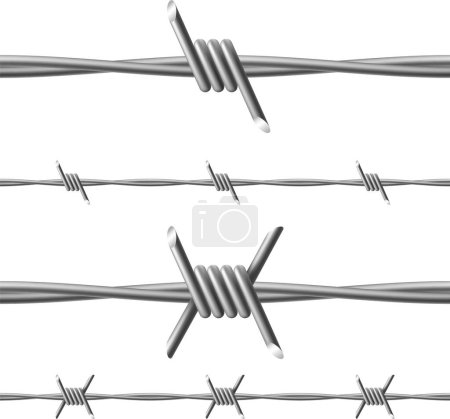 Illustration for Set of different metal barbed wire - Royalty Free Image