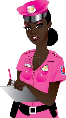 Illustration for Illustration of a police officer in pink uniform - Royalty Free Image
