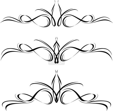 Ilustración de Elemento decorativo de diseño floral blanco y negro - Imagen libre de derechos