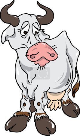 Téléchargez les illustrations : Illustration vectorielle de vache grise dans le style du dessin animé
. - en licence libre de droit