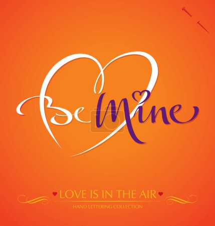 Illustration for Be mine valentine greeting card. vector illustration. - Royalty Free Image