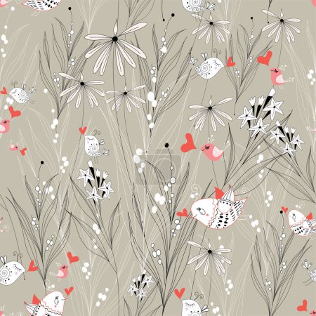 Téléchargez les illustrations : Illustration vectorielle de fond floral créatif avec de belles fleurs - en licence libre de droit