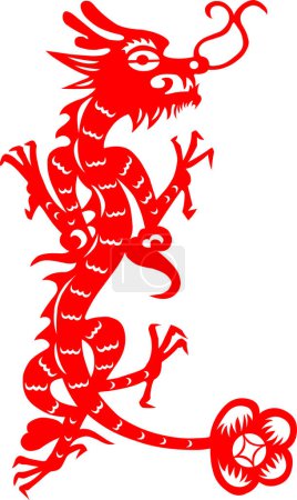 Illustration for Red dragon vector illustration. - Royalty Free Image