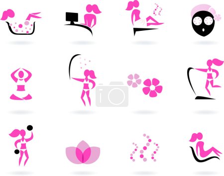 Illustration for Set of icons of the spa, spa, massage - Royalty Free Image