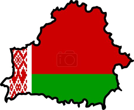Téléchargez les illustrations : Carte de La Biélorussie Illustration vectorielle - en licence libre de droit
