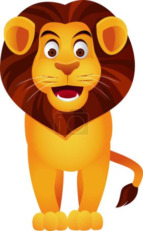Téléchargez les illustrations : Illustration vectorielle de lion dessin animé - en licence libre de droit