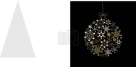 Illustration for Christmas  cards with tree and ball, cetor - Royalty Free Image