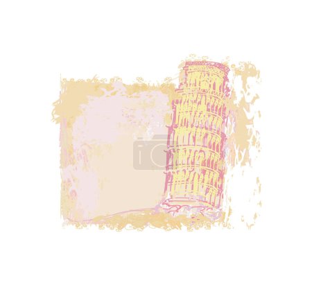 Illustration for Watercolor background with Leaning Tower of Pisa - Royalty Free Image