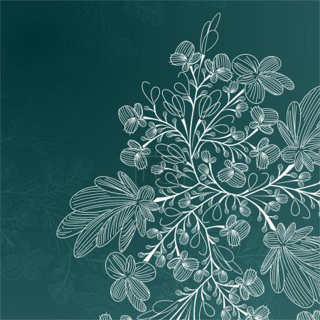 Illustration for Floral vector background with flowers - Royalty Free Image