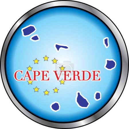 Téléchargez les illustrations : Cap-Vert Bouton rond illustration vectorielle - en licence libre de droit