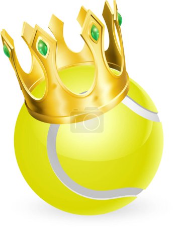 Téléchargez les illustrations : Roi du tennis, balle avec couronne - en licence libre de droit