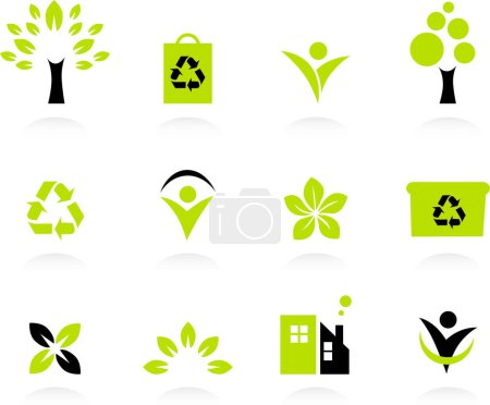 Ilustración de Conjunto de iconos Eco. Ilustración vectorial - Imagen libre de derechos