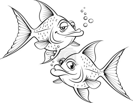 Illustration for Vector illustration of fishes cartoon - Royalty Free Image