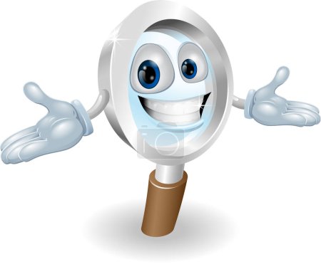 Illustration for Cartoon character of magnified glass, vector illustration - Royalty Free Image