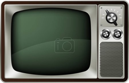 Ilustración de Vintage tv set sobre fondo blanco - Imagen libre de derechos