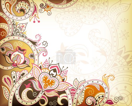 Illustration for Vector floral background for greeting card - Royalty Free Image