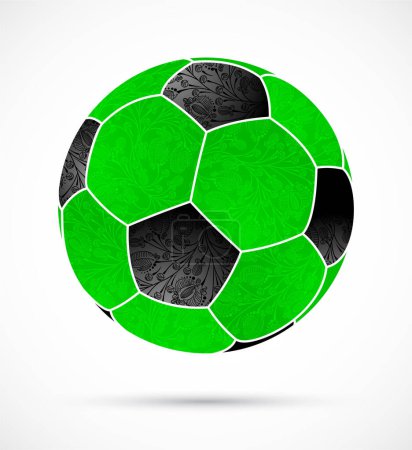 Ilustración de Pelota de fútbol en color verde sobre fondo blanco - Imagen libre de derechos