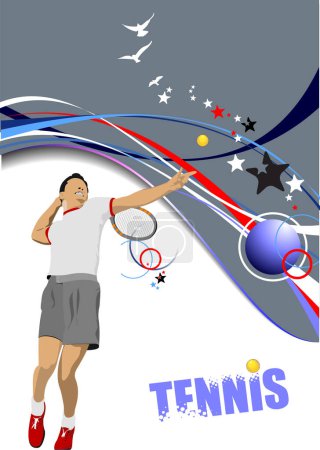 Ilustración de Ilustración del jugador de tenis - Imagen libre de derechos