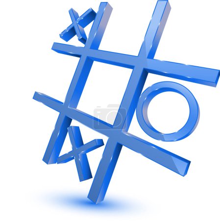Ilustración de Símbolo de juego tris azul sobre fondo blanco - Imagen libre de derechos