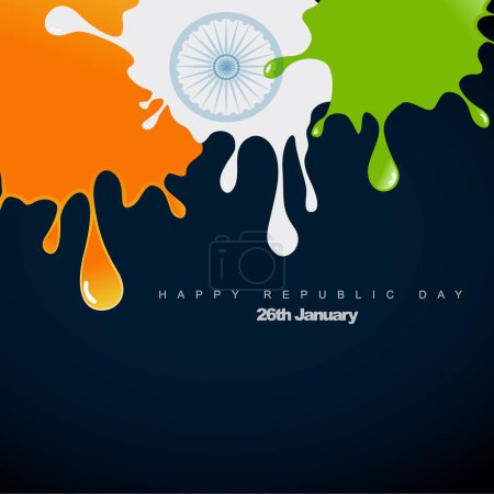 Téléchargez les illustrations : Heureux jour de la république, Inde - en licence libre de droit