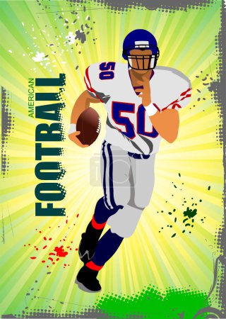 Illustration for American football player vector illustration. - Royalty Free Image