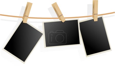 Illustration for Blank photo frames hanging - Royalty Free Image