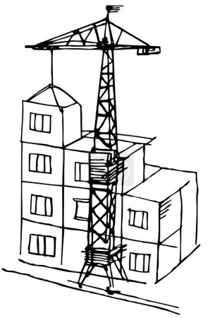 Ilustración de Boceto de construcción de la ciudad - Imagen libre de derechos
