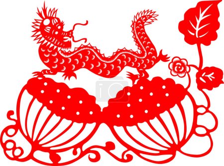 Illustration for Red chinese dragon on white background. chinese new year. - Royalty Free Image