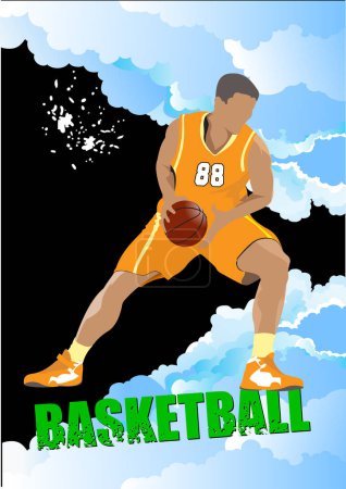 Ilustración de Vector ilustración de un jugador de baloncesto - Imagen libre de derechos