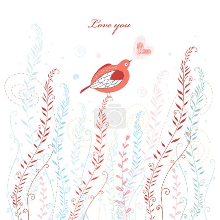 Illustration for Watercolor love card design - Royalty Free Image