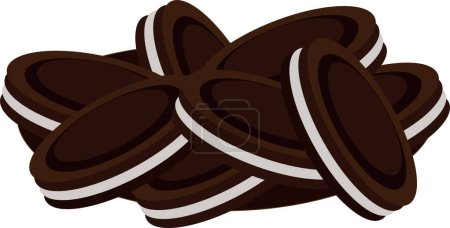 Illustration for Chocolate cookies icon, simple style - Royalty Free Image