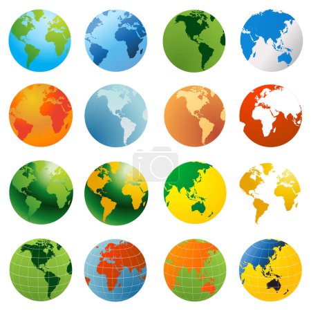 Illustration for Set of globe icons - Royalty Free Image