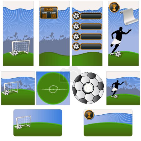 Ilustración de Juego de fútbol plantilla conjunto - Imagen libre de derechos