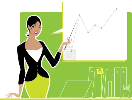 Téléchargez les illustrations : Femme d'affaires avec illustration vectorielle graphique - en licence libre de droit