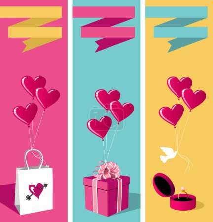 Illustration for Love and valentine 's day caras - Royalty Free Image