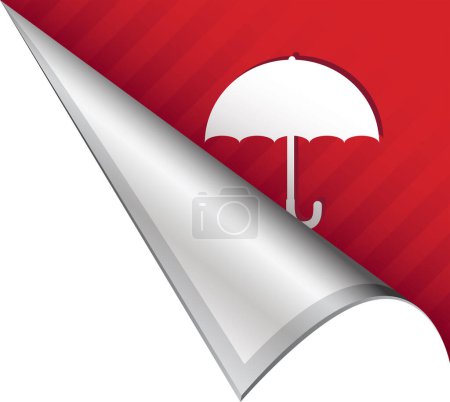 Téléchargez les illustrations : Illustration vectorielle d'étiquette parapluie - en licence libre de droit